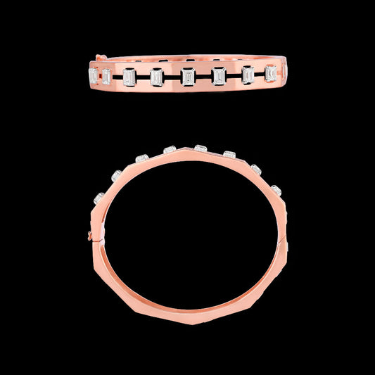 18K Rose Gold Diamond Kada - 2.47ct VVS-VS-GH