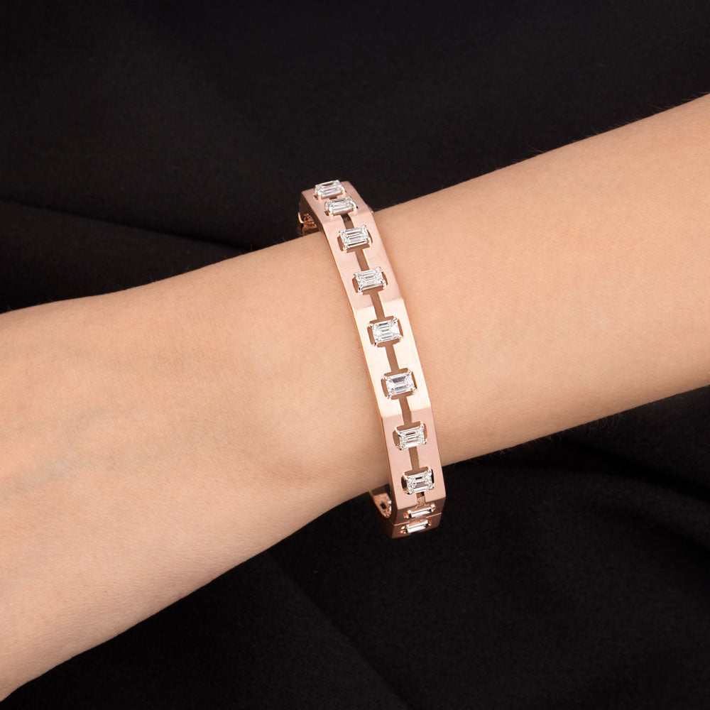 18K Rose Gold Diamond Kada - 2.47ct VVS-VS-GH