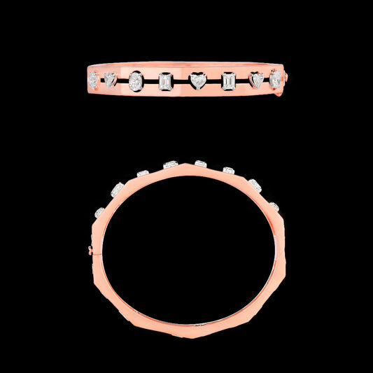 18K Rose Gold Diamond Kada - 2.57ct VVS-VS-GH