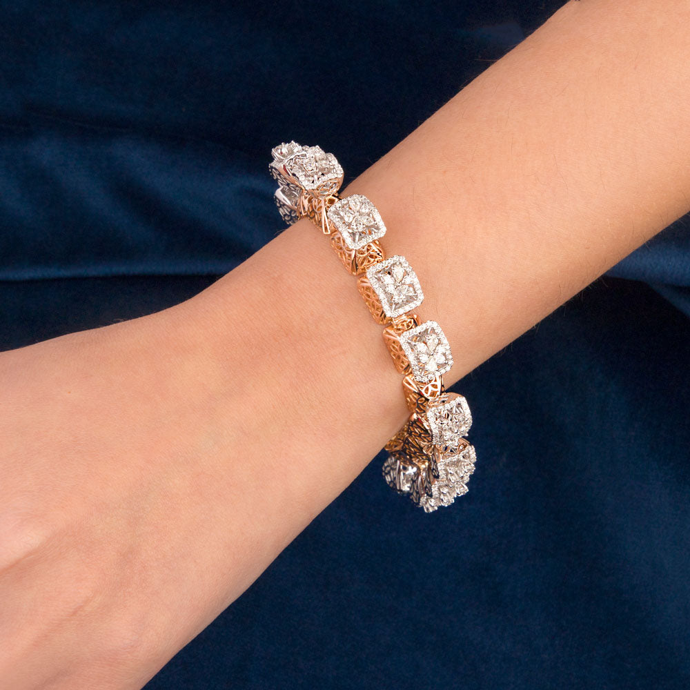 18K Rose Gold Diamond Bracelet - 6.27ct VVS-VS-GH
