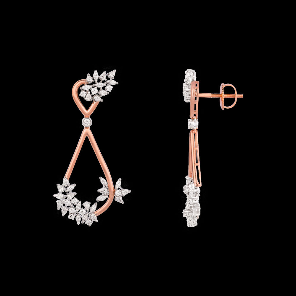 18K Rose Gold Diamond Earrings - 2.941ct VVS-EF