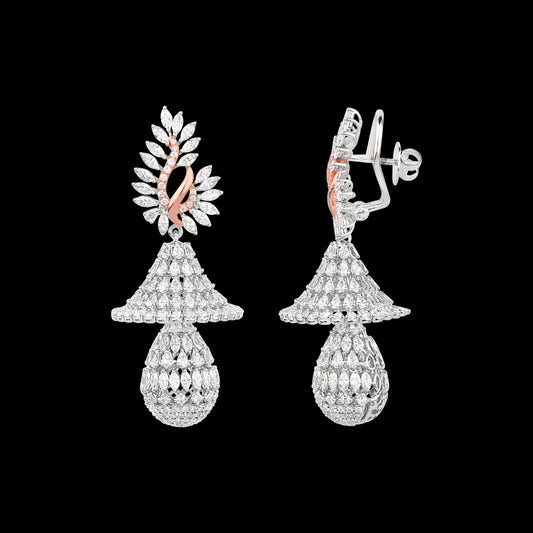 18K Rose Gold Diamond Earrings - 10.983ct VVS-EF