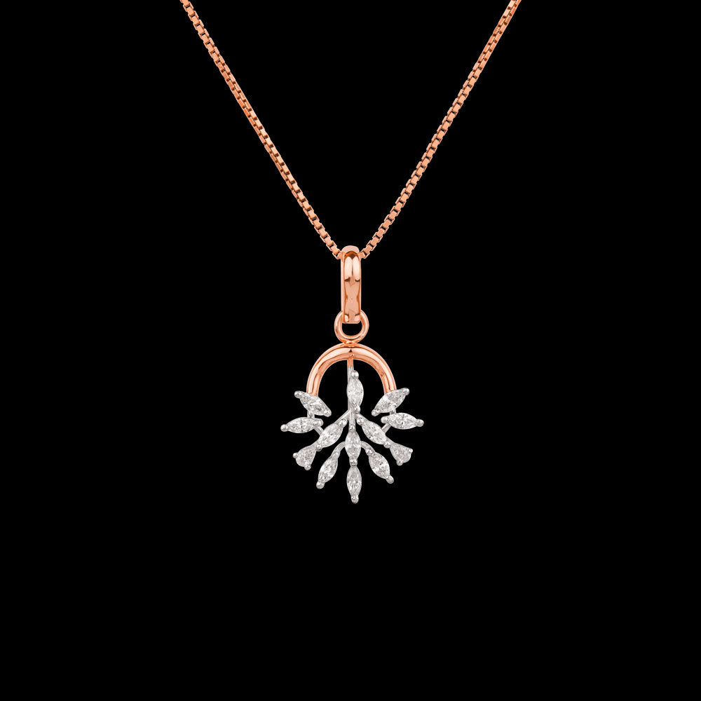 18K Two Tone Gold Diamond Pendant - 0.5ct VVS-EF
