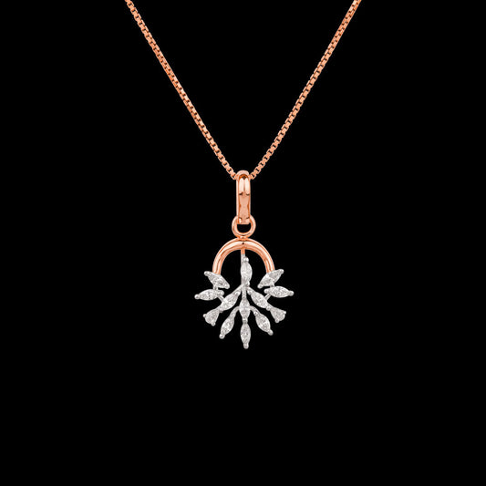 18K Two Tone Gold Diamond Pendant - 0.5ct VVS-EF