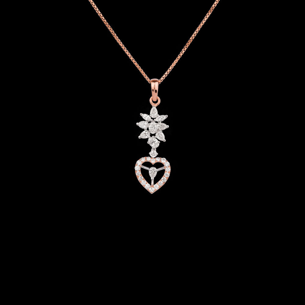 18K Rose Gold Diamond Pendant - 1.065ct VVS-EF