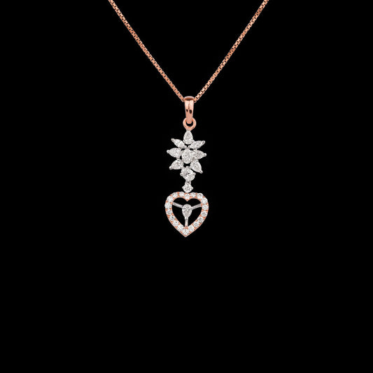 18K Rose Gold Diamond Pendant - 1.065ct VVS-EF