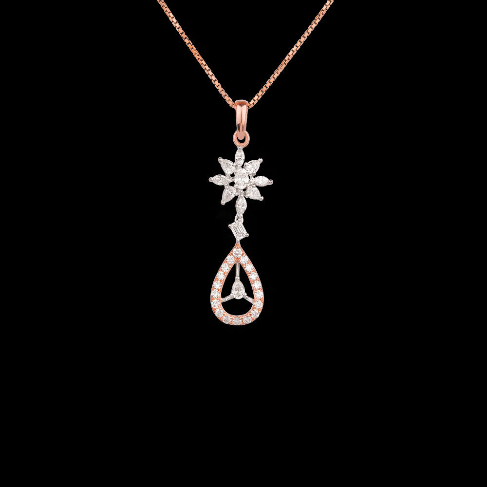 18K Rose Gold Diamond Pendant - 0.866ct VVS-EF