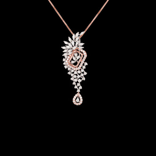 18K Rose Gold Diamond Pendant - 1.963ct VVS-EF