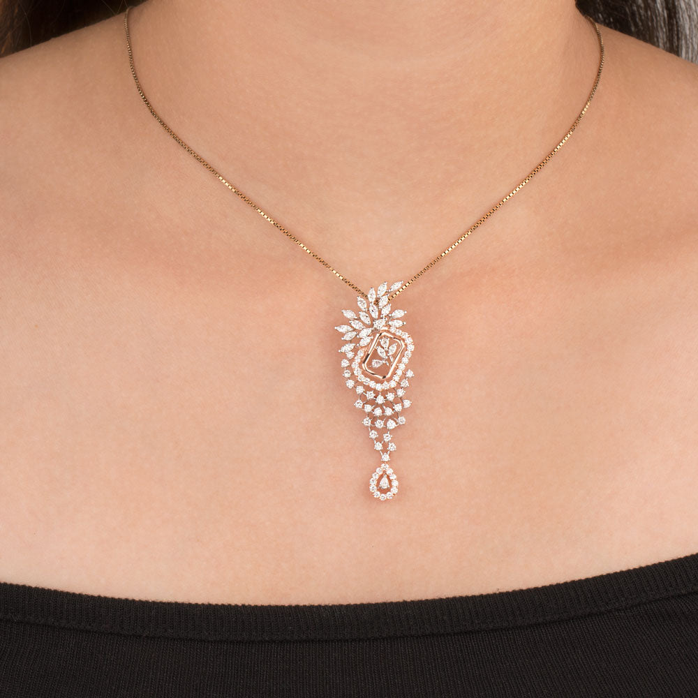 18K Rose Gold Diamond Pendant - 1.963ct VVS-EF
