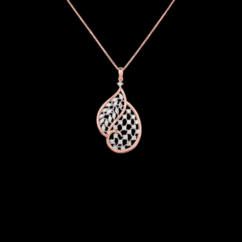 18K Rose Gold Diamond Pendant - 1.48ct VVS-EF
