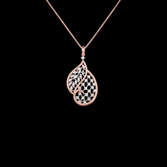 18K Rose Gold Diamond Pendant - 1.48ct VVS-EF