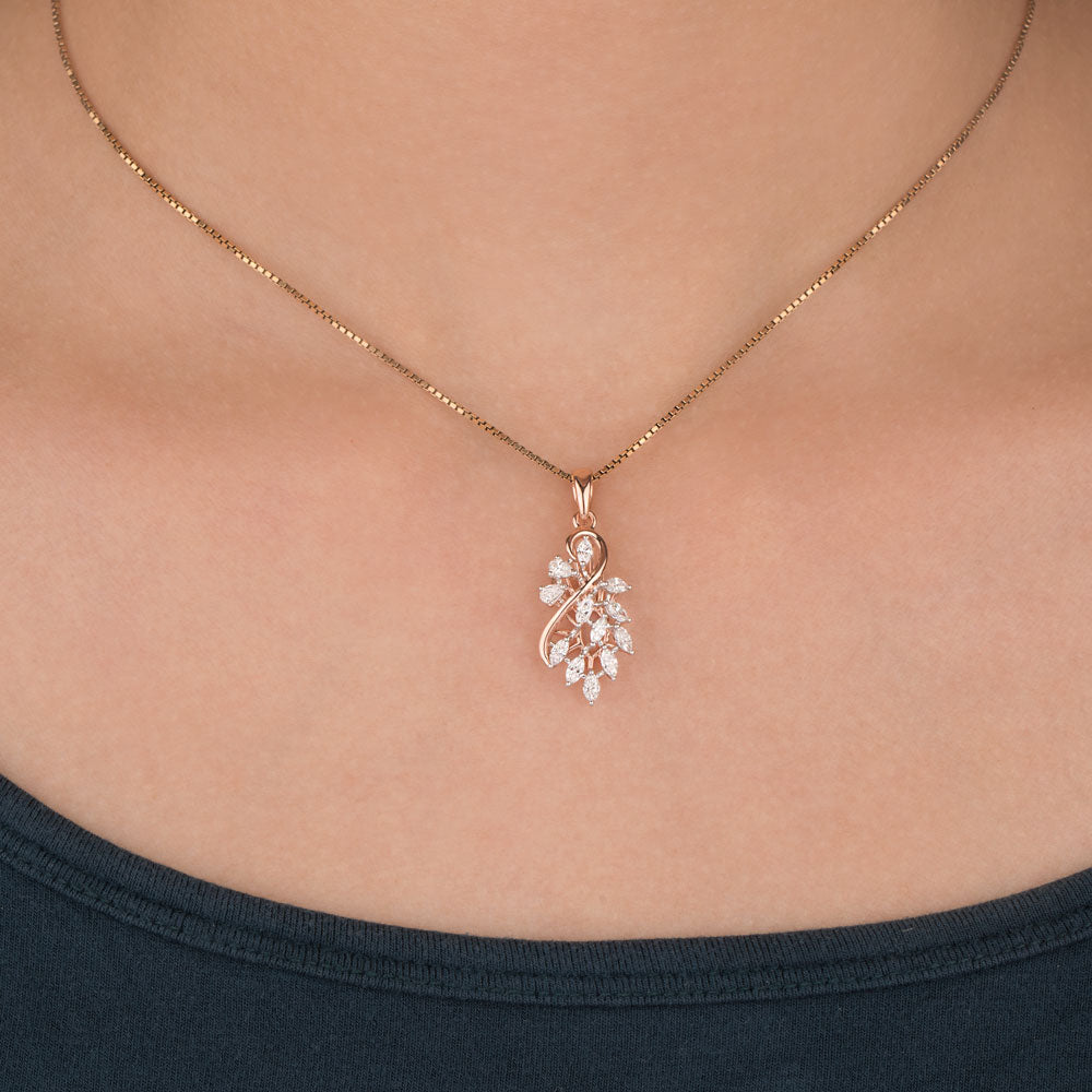18K Rose Gold Diamond Pendant - 0.513ct VVS-EF