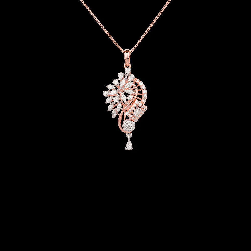 18K Rose Gold Diamond Pendant - 1.178ct VVS-VS-EF