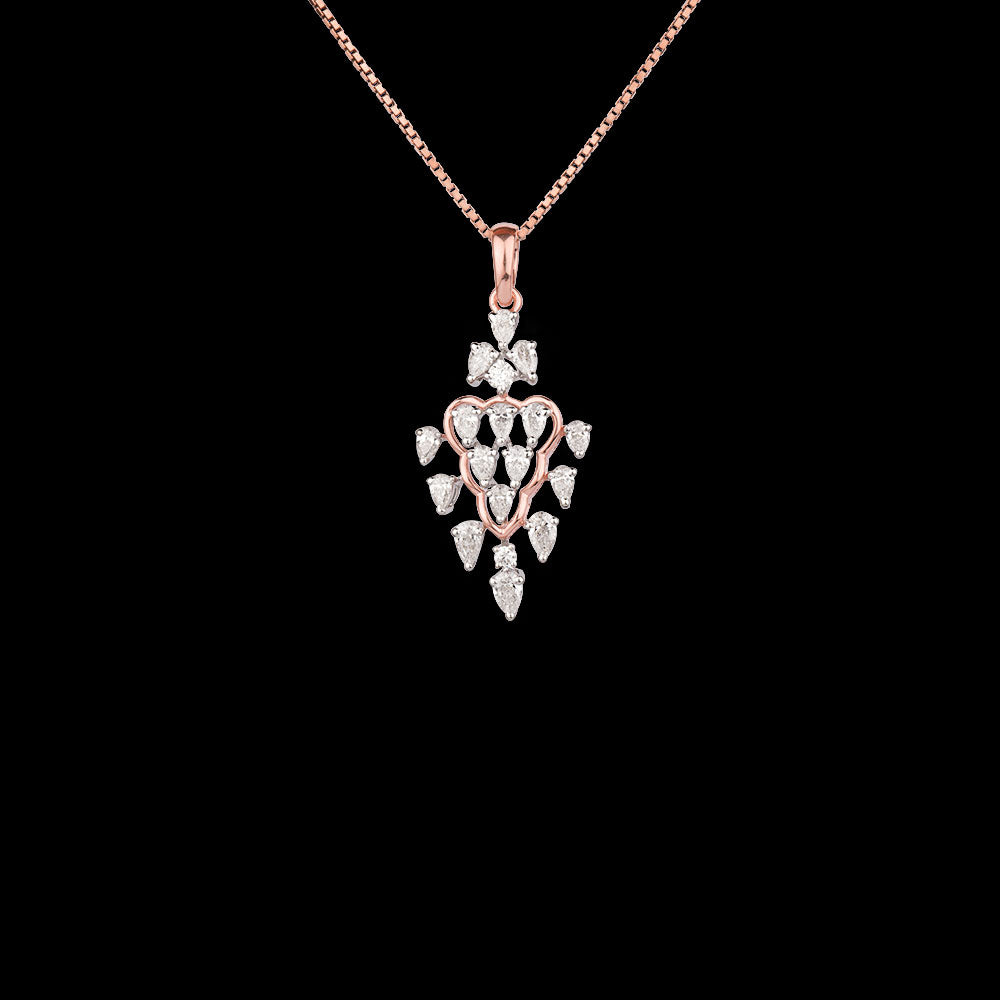 18K Rose Gold Diamond Pendant - 0.855ct VVS-VS-EF