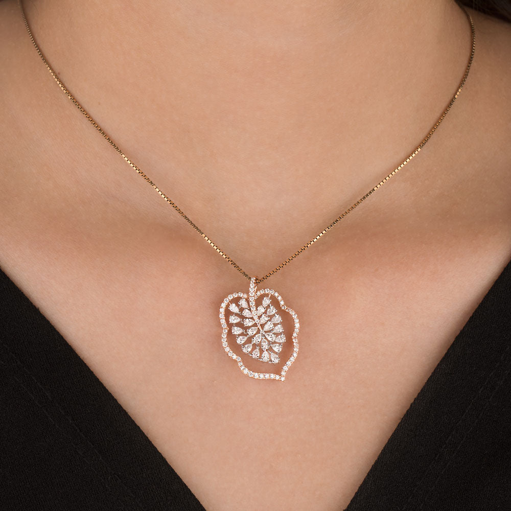 18K Rose Gold Diamond Pendant - 1.263ct VVS-VS-EF