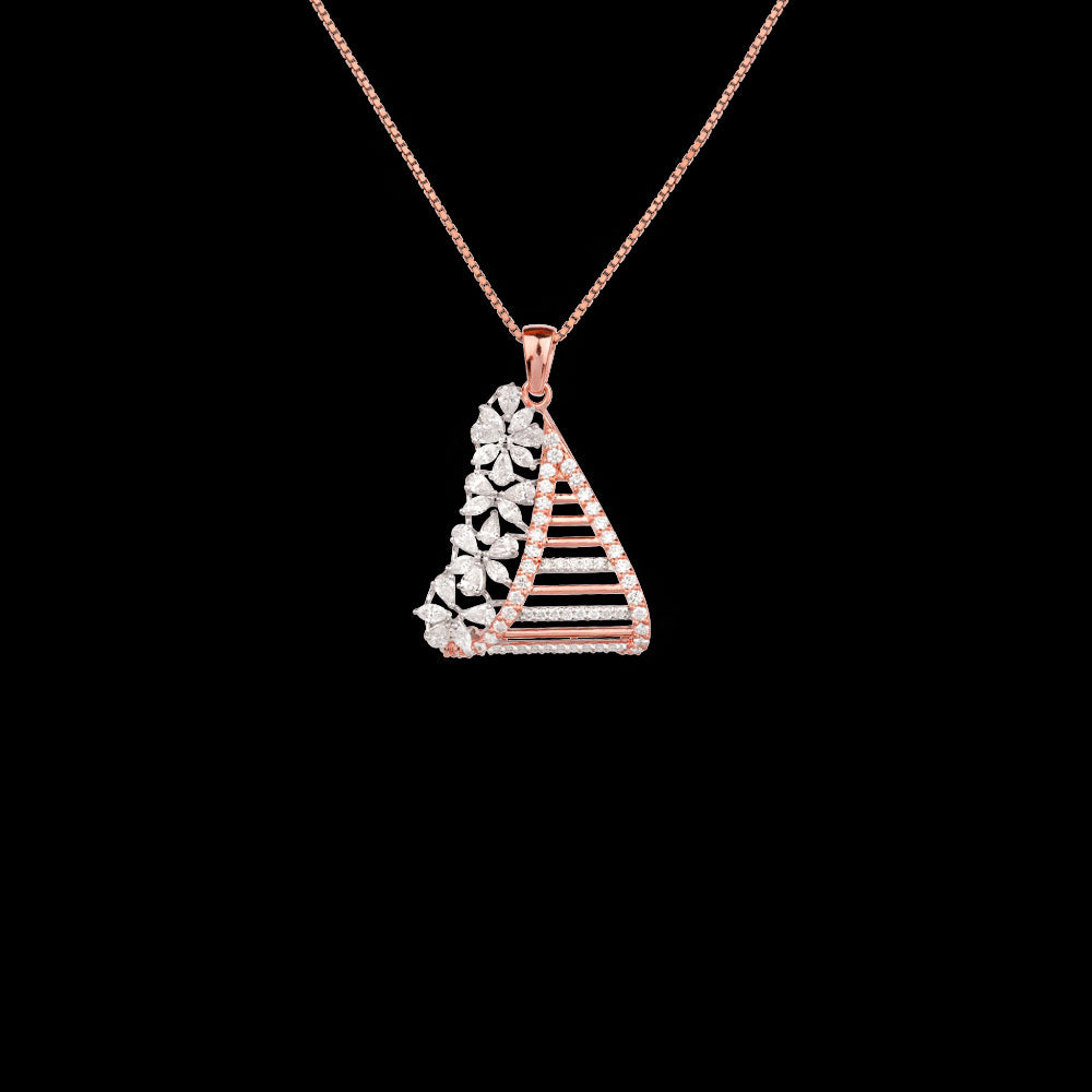 18K Rose Gold Diamond Pendant - 1.593ct VVS-VS-EF