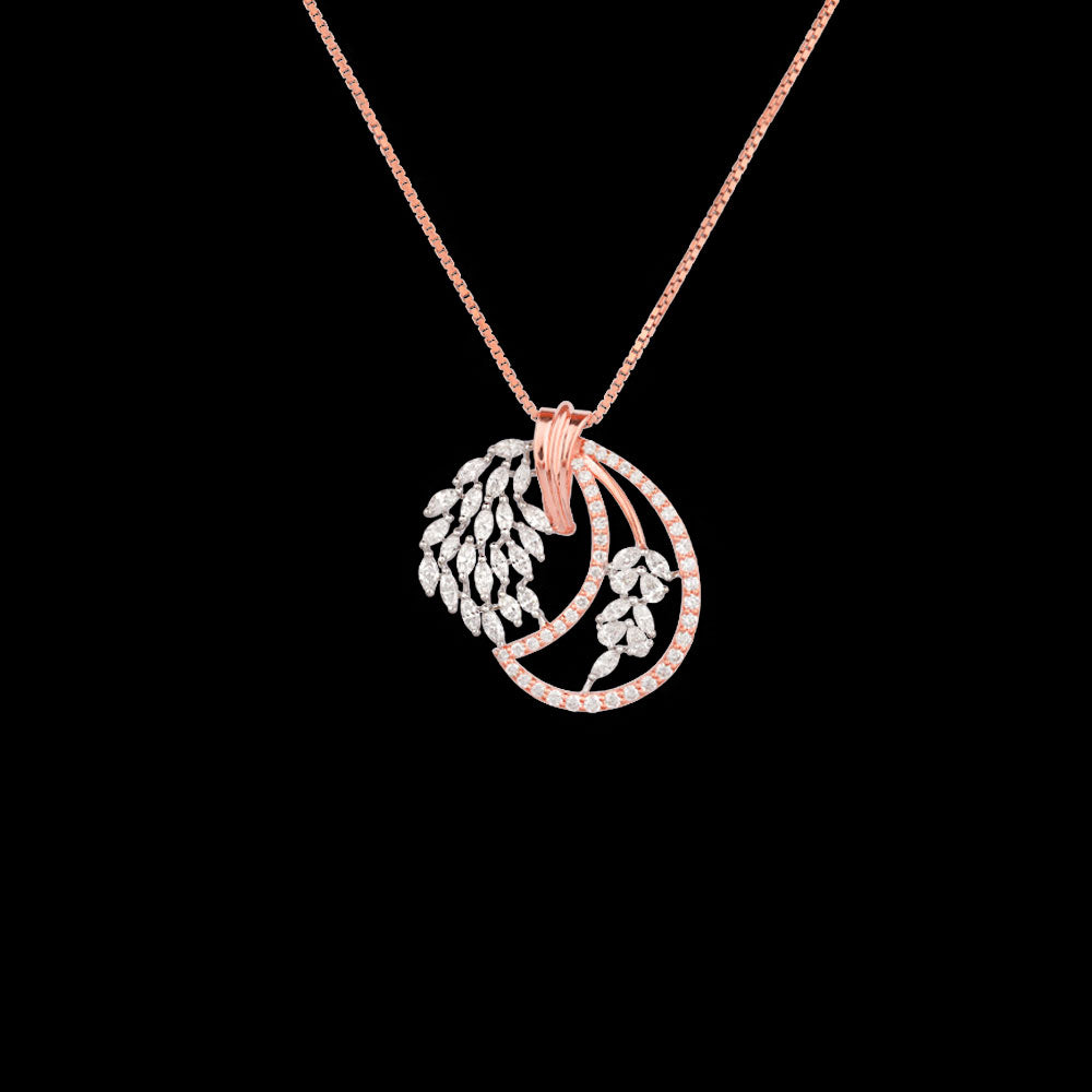 18K Rose Gold Diamond Pendant - 1.206ct VVS-EF