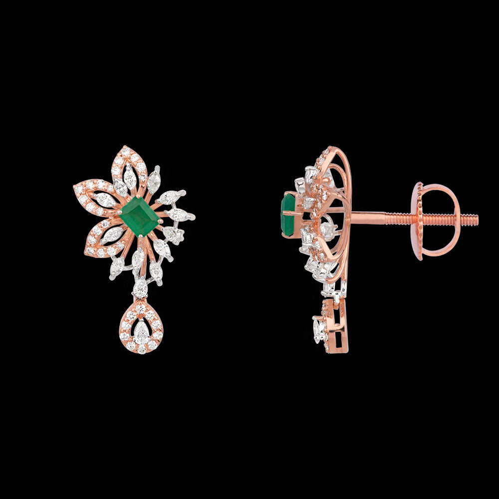 18K Rose Gold Diamond Jewellery - 1.737ct VVS-EF with Colour Stones