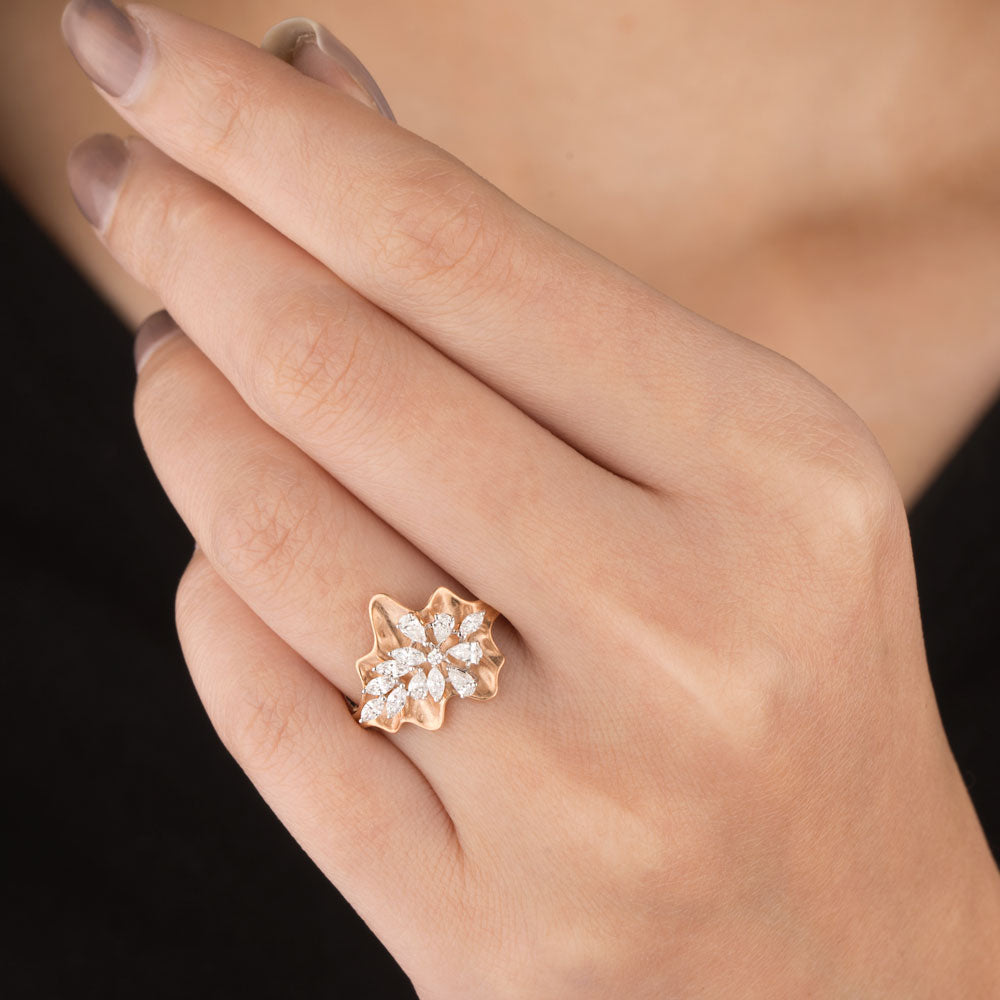 18K Rose Gold Diamond Ring - 0.505ct VVS-VS-EF