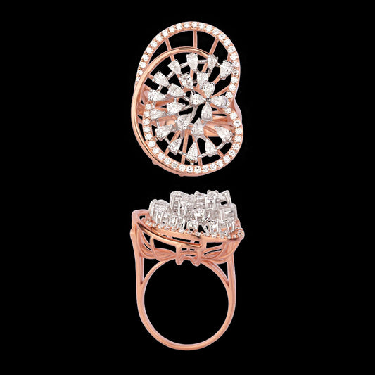18K Rose Gold Diamond Ring - 1.582ct VVS-EF