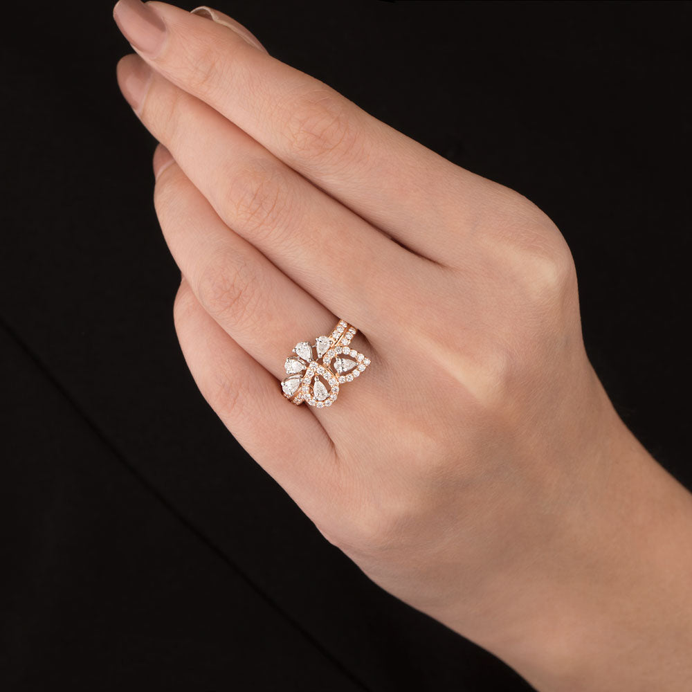 18K Rose Gold Diamond Ring - 0.925ct VVS-EF