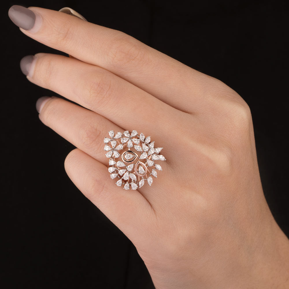 18K Rose Gold Diamond Ring - 1.56ct VVS-VS-EF