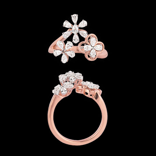 18K Rose Gold Diamond Ring - 0.67ct VVS-EF