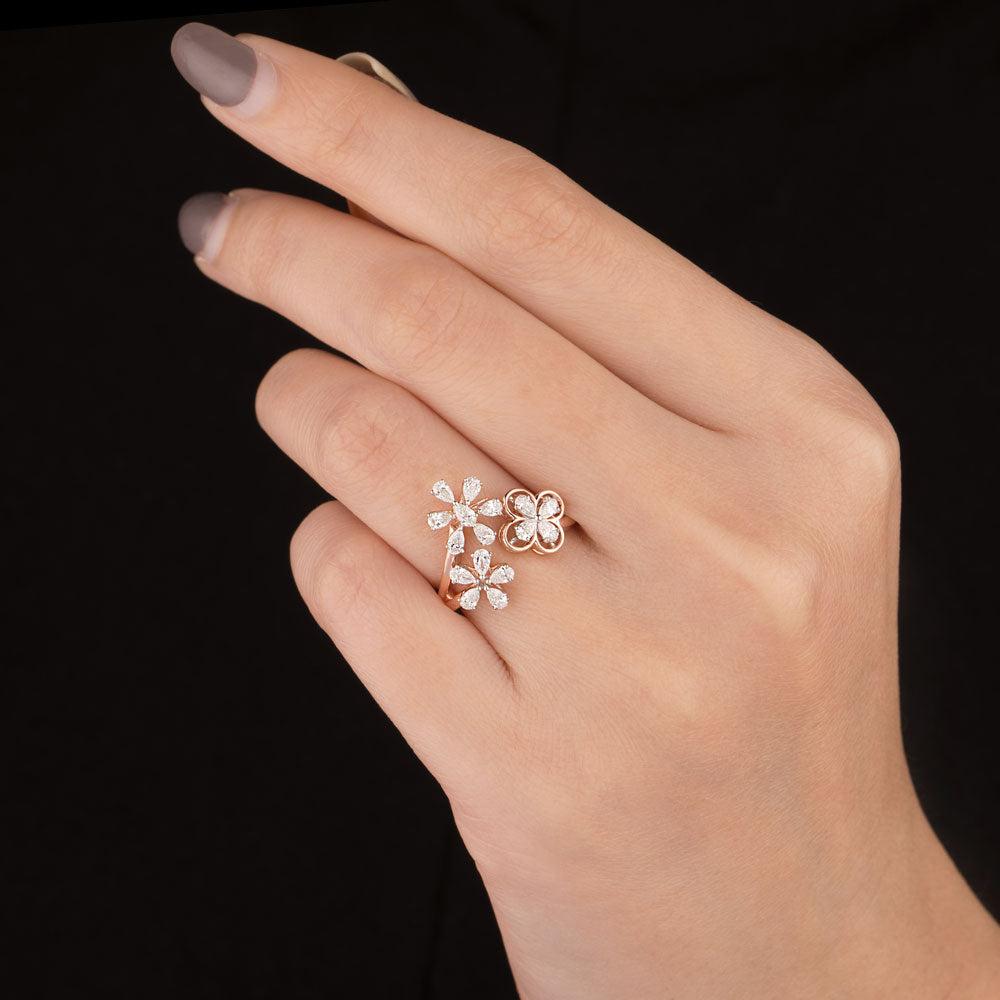 18K Rose Gold Diamond Ring - 0.67ct VVS-EF