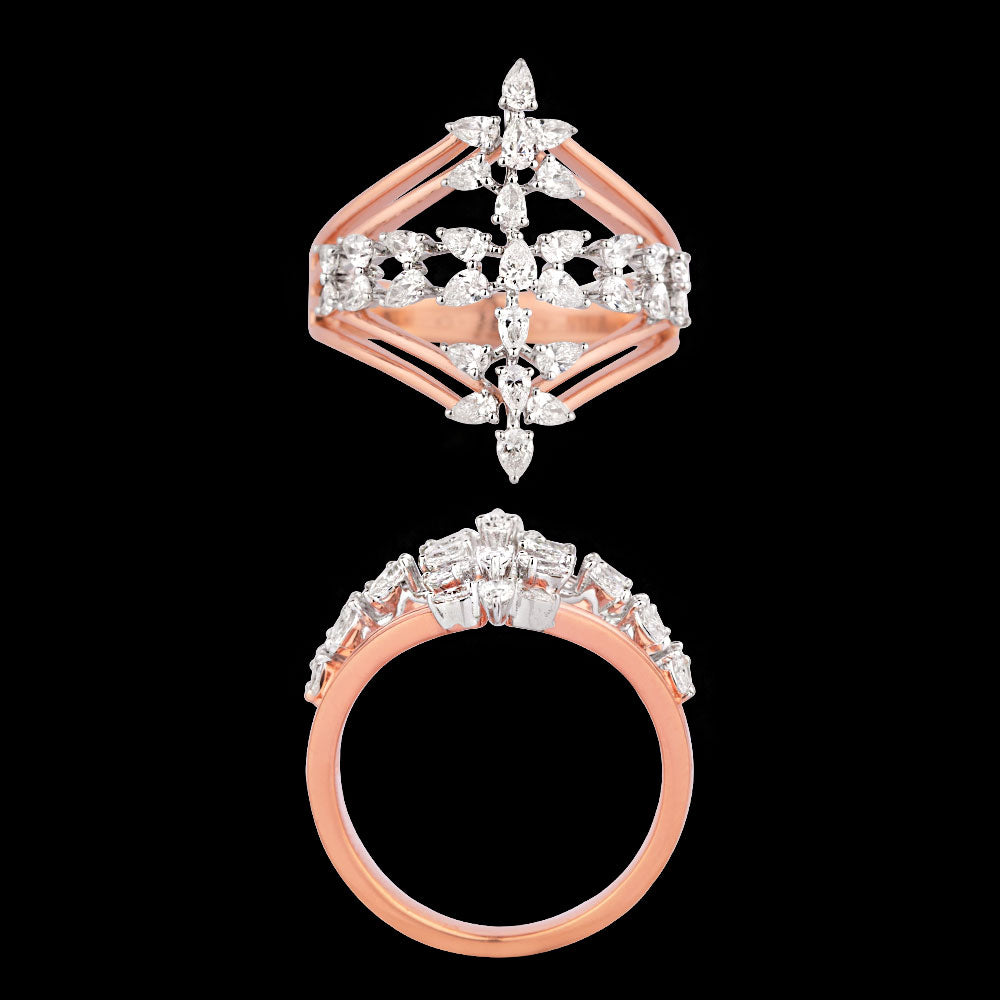 18K Rose Gold Diamond Ring - 0.86ct VVS-EF