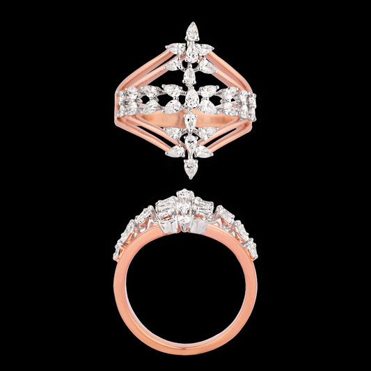 18K Rose Gold Diamond Ring - 0.86ct VVS-EF