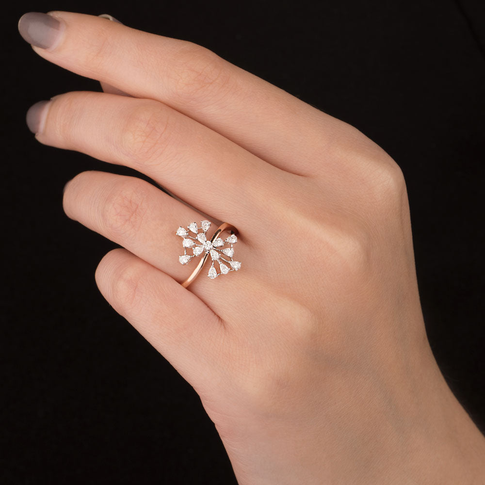 18K Rose Gold Diamond Ring - 0.461ct VVS-EF