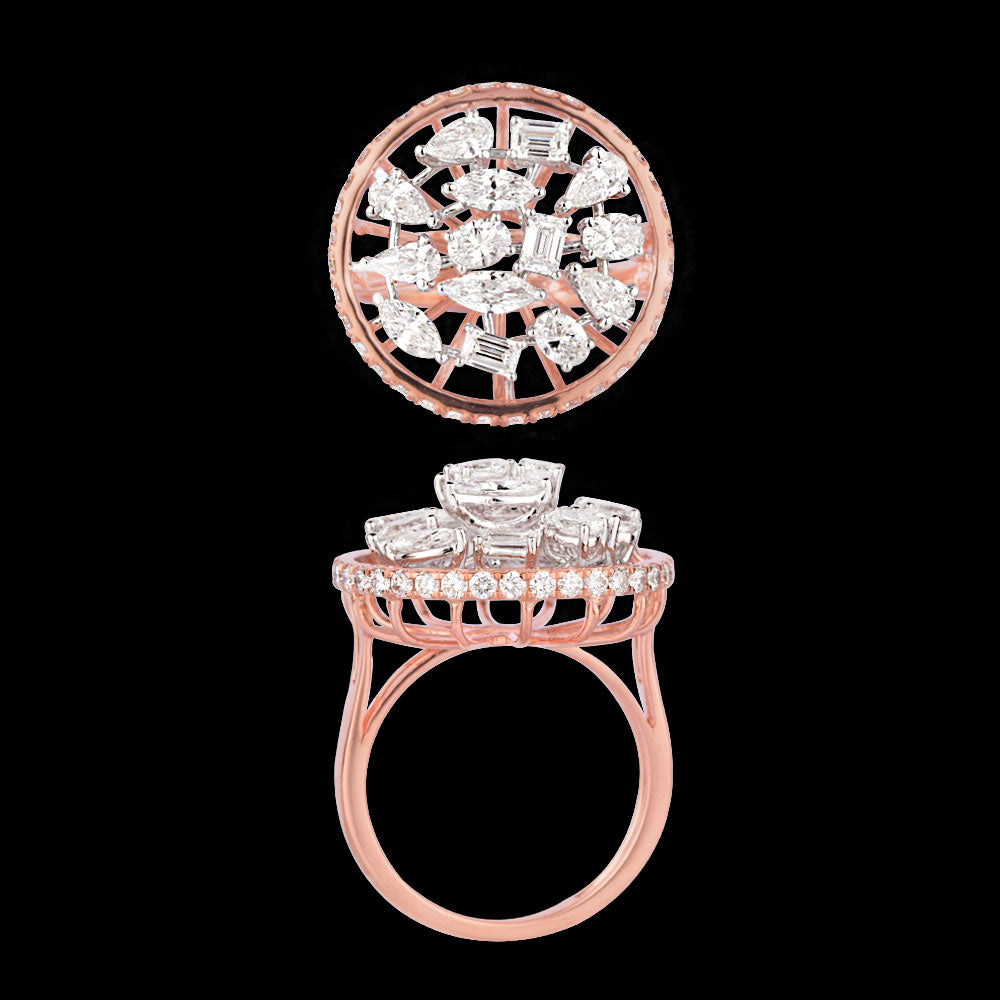 18K Rose Gold Diamond Ring - 1.97ct VVS-VS-EF