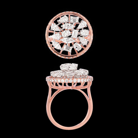 18K Rose Gold Diamond Ring - 1.97ct VVS-VS-EF