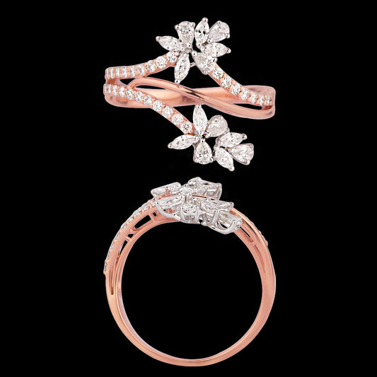18K Rose Gold Diamond Ring - 0.7ct VVS-EF