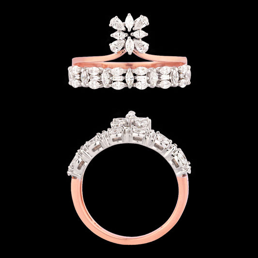 18K Rose Gold Diamond Ring - 0.74ct VVS-EF