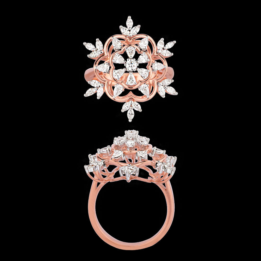 18K Rose Gold Diamond Ring - 0.94ct VVS-VS-EF