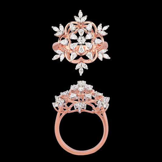 18K Rose Gold Diamond Ring - 0.94ct VVS-VS-EF