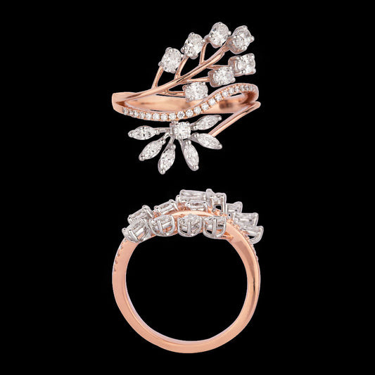 18K Rose Gold Diamond Ring - 0.98ct VVS-VS-EF