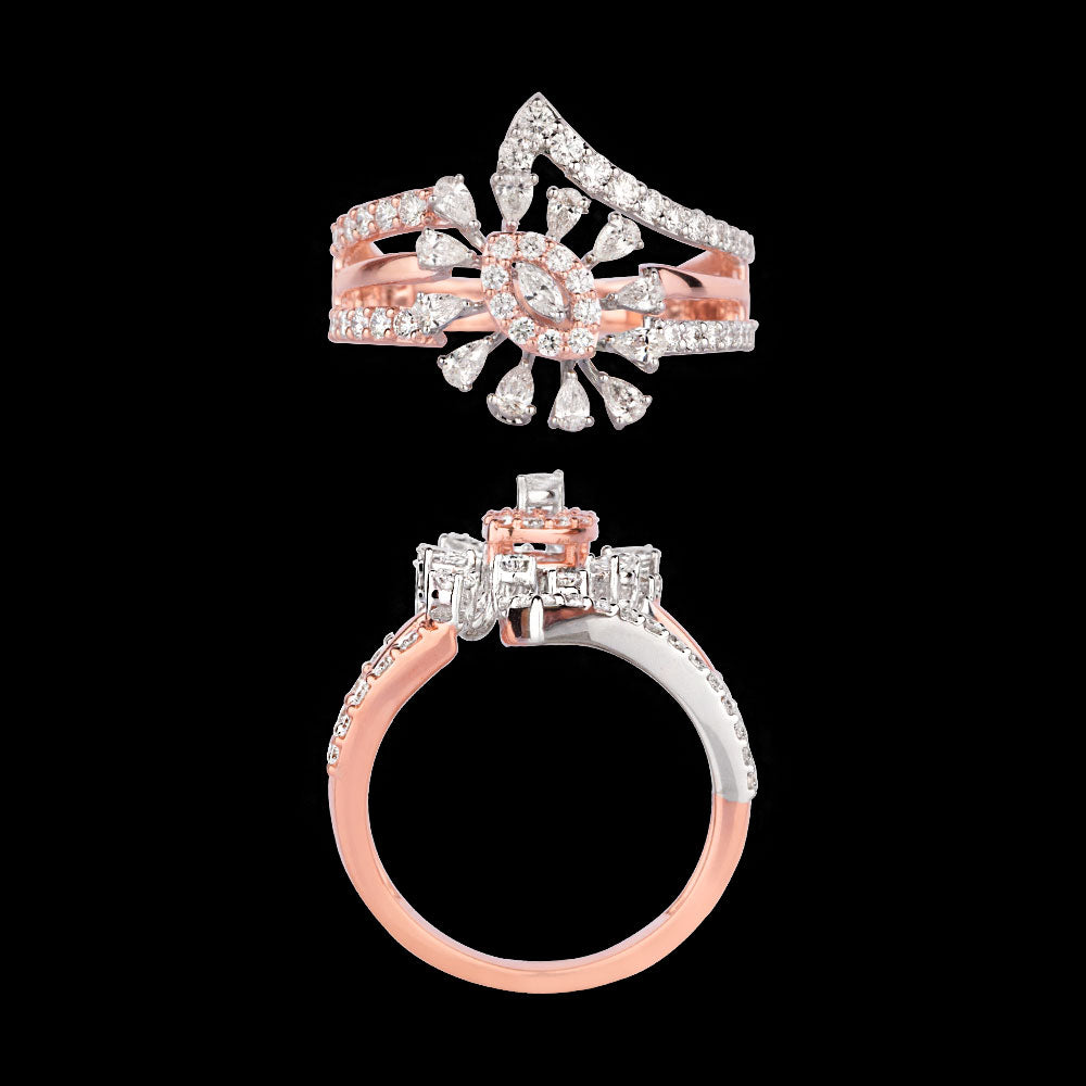 18K Rose Gold Diamond Ring - 0.982ct VVS-EF