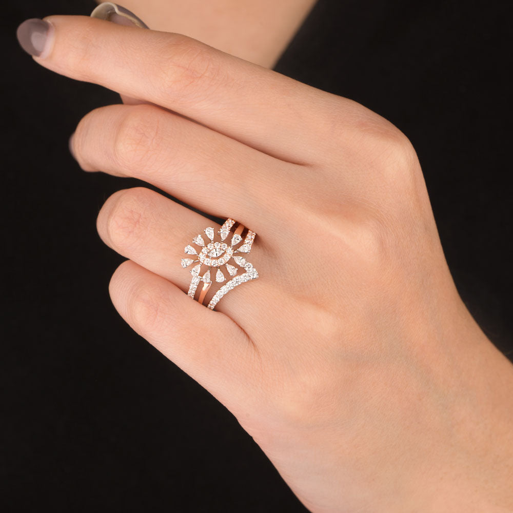 18K Rose Gold Diamond Ring - 0.982ct VVS-EF