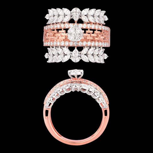 18K Rose Gold Diamond Ring - 1.508ct VVS-EF