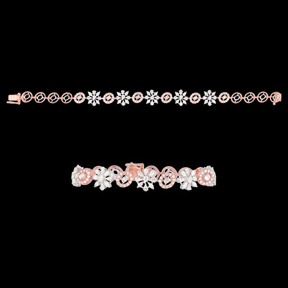 18K Rose Gold Diamond Bracelet - 2.646ct VVS-EF