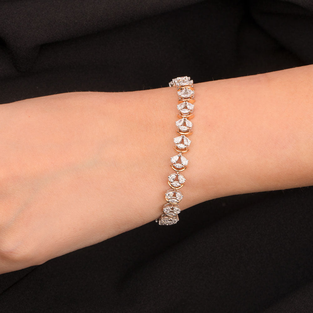 18K Rose Gold Diamond Bracelet - 4.658ct VVS-EF