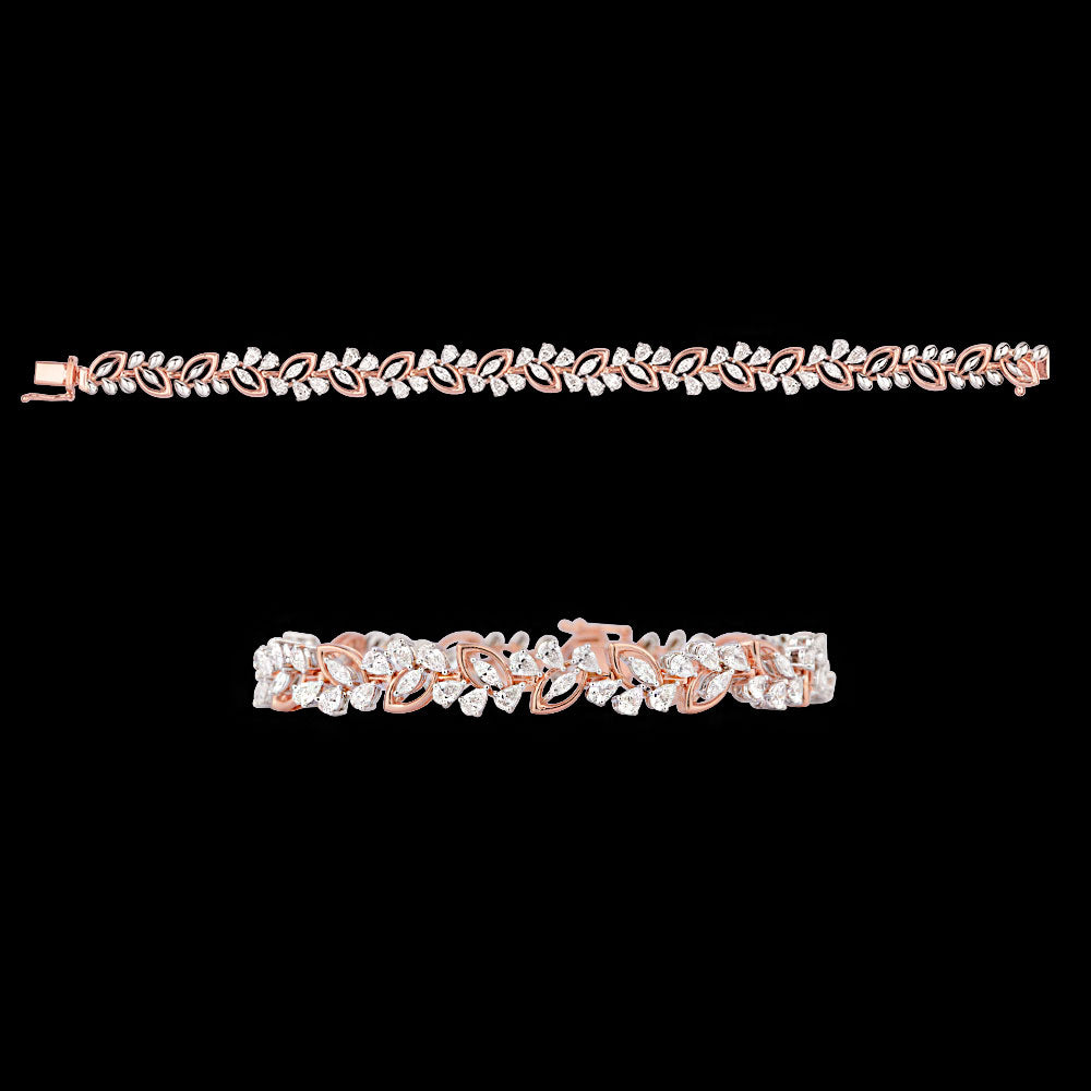 18K Rose Gold Diamond Bracelet - 3.61ct VVS-EF