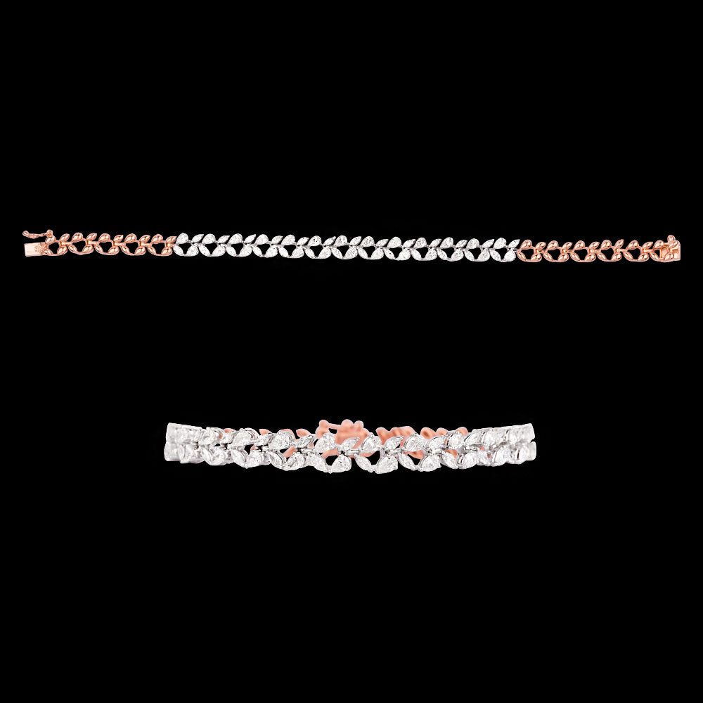18K Rose Gold Diamond Bracelet - 2.853ct VVS-EF