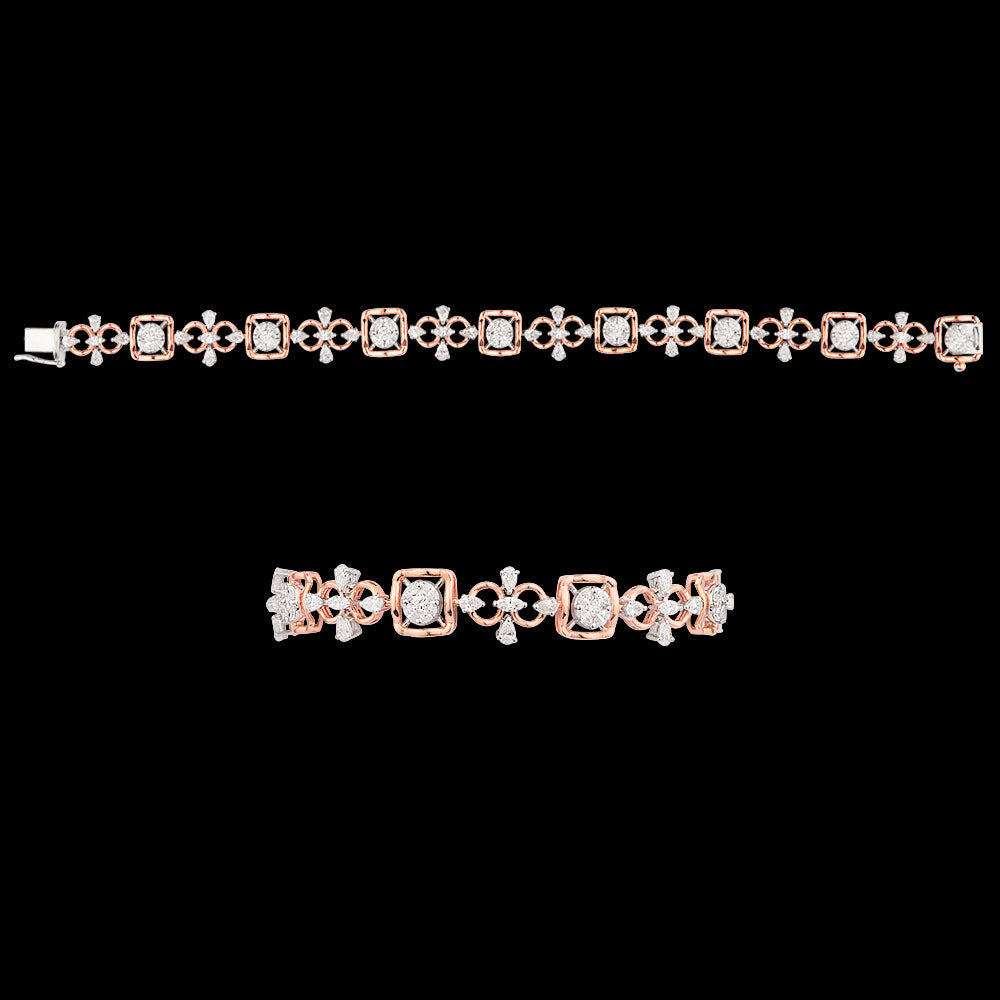 18K Rose Gold Diamond Bracelet - 3.025ct VVS-EF