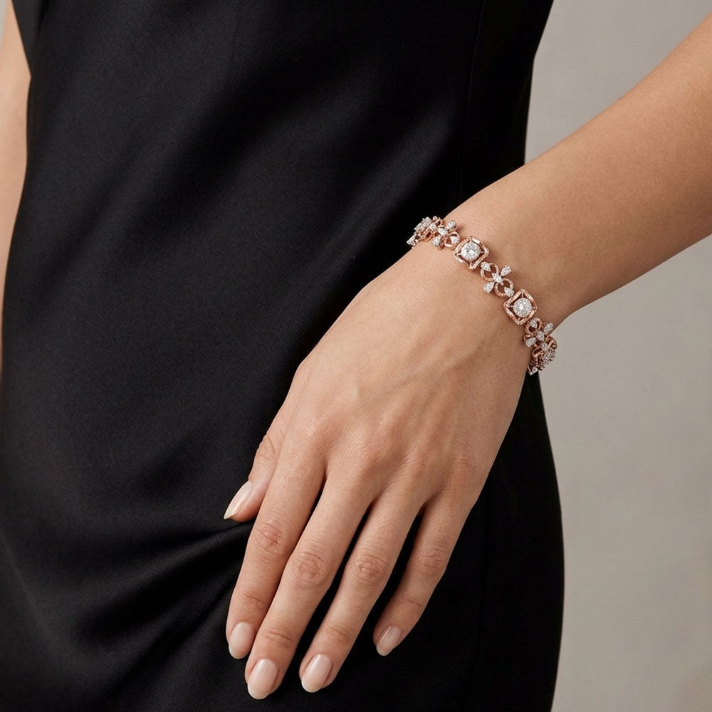 18K Rose Gold Diamond Bracelet - 3.025ct VVS-EF