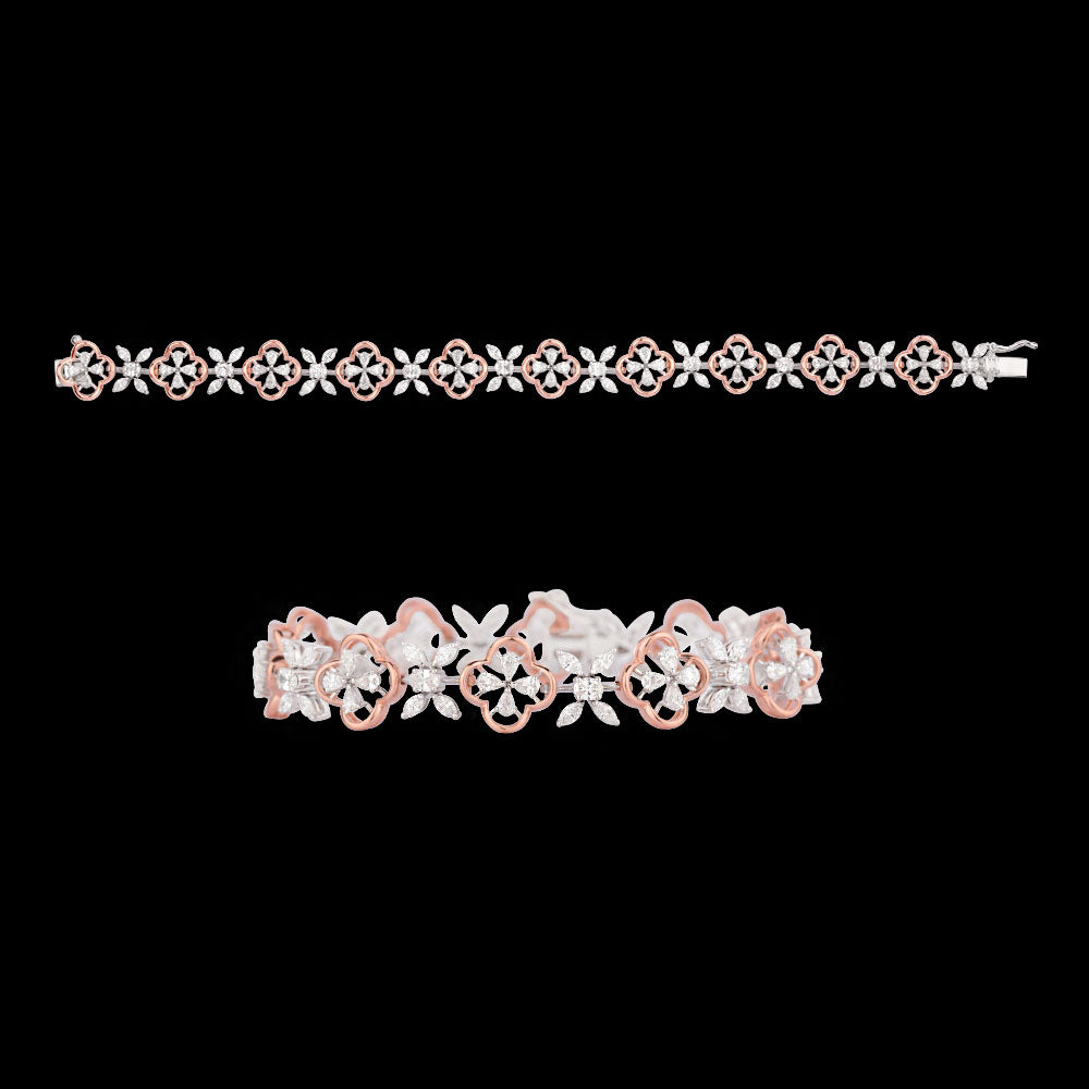 18K Rose Gold Diamond Bracelet - 3.48ct VVS-EF