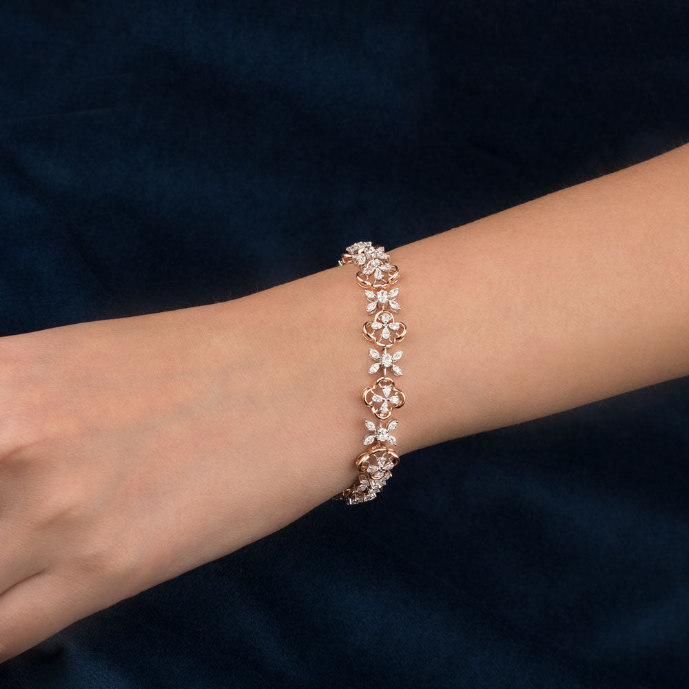 18K Rose Gold Diamond Bracelet - 3.48ct VVS-EF