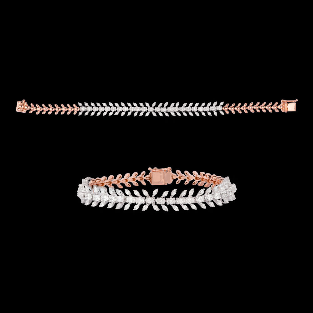 18K Rose Gold Diamond Bracelet - 3.12ct VVS-EF